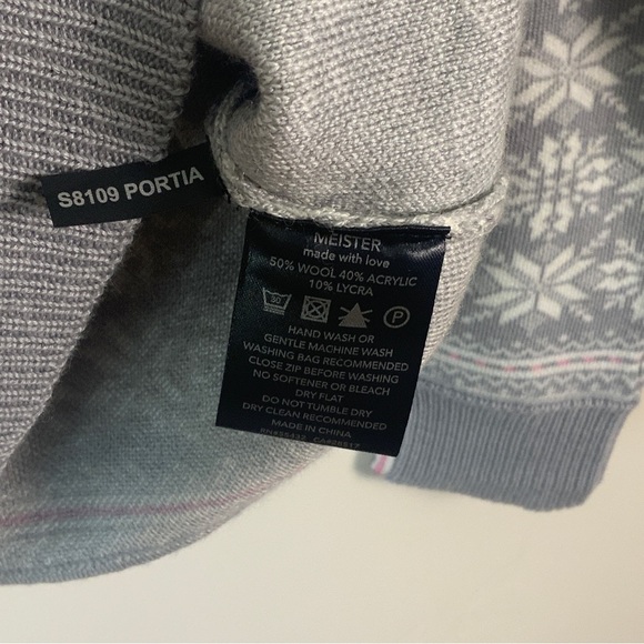 Meister Portia Ski Snowflake Sweater Gray Pearl White - Picture 15 of 16